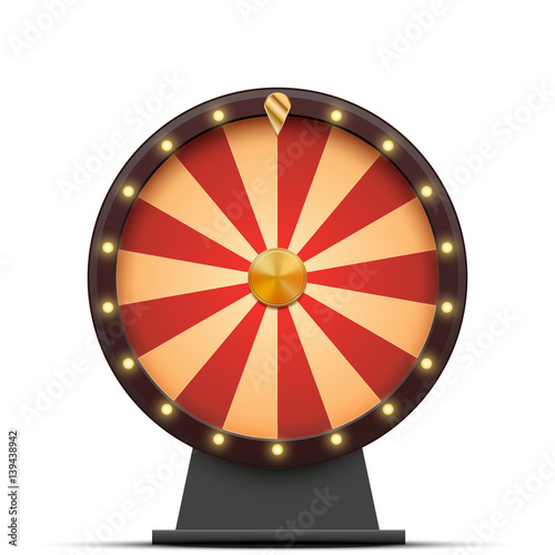 Vector colorful wheel of fortune, isolated on white