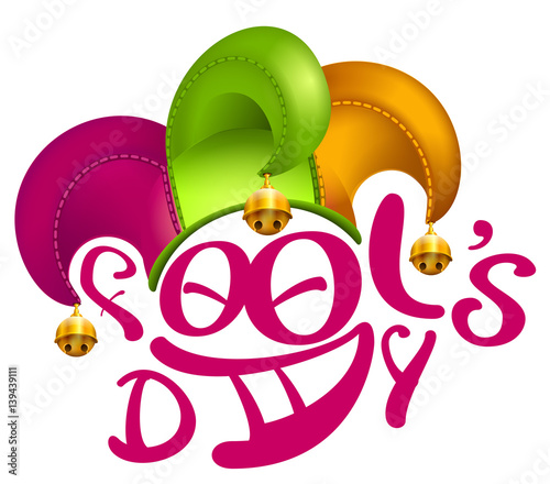 April fools day clown cap with golden bells