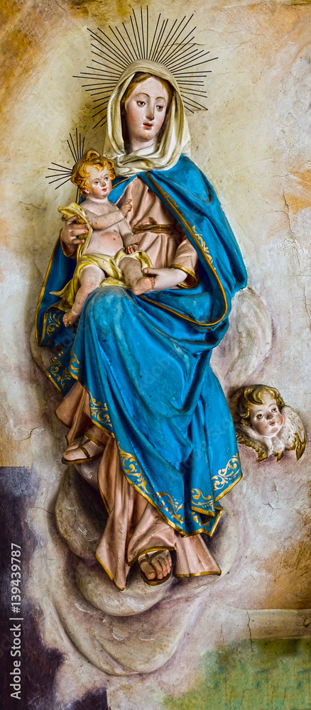 Vergine maria con bambino Stock Photo | Adobe Stock