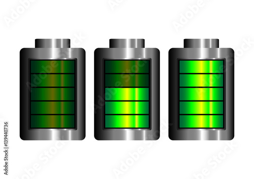 battery power charge on white