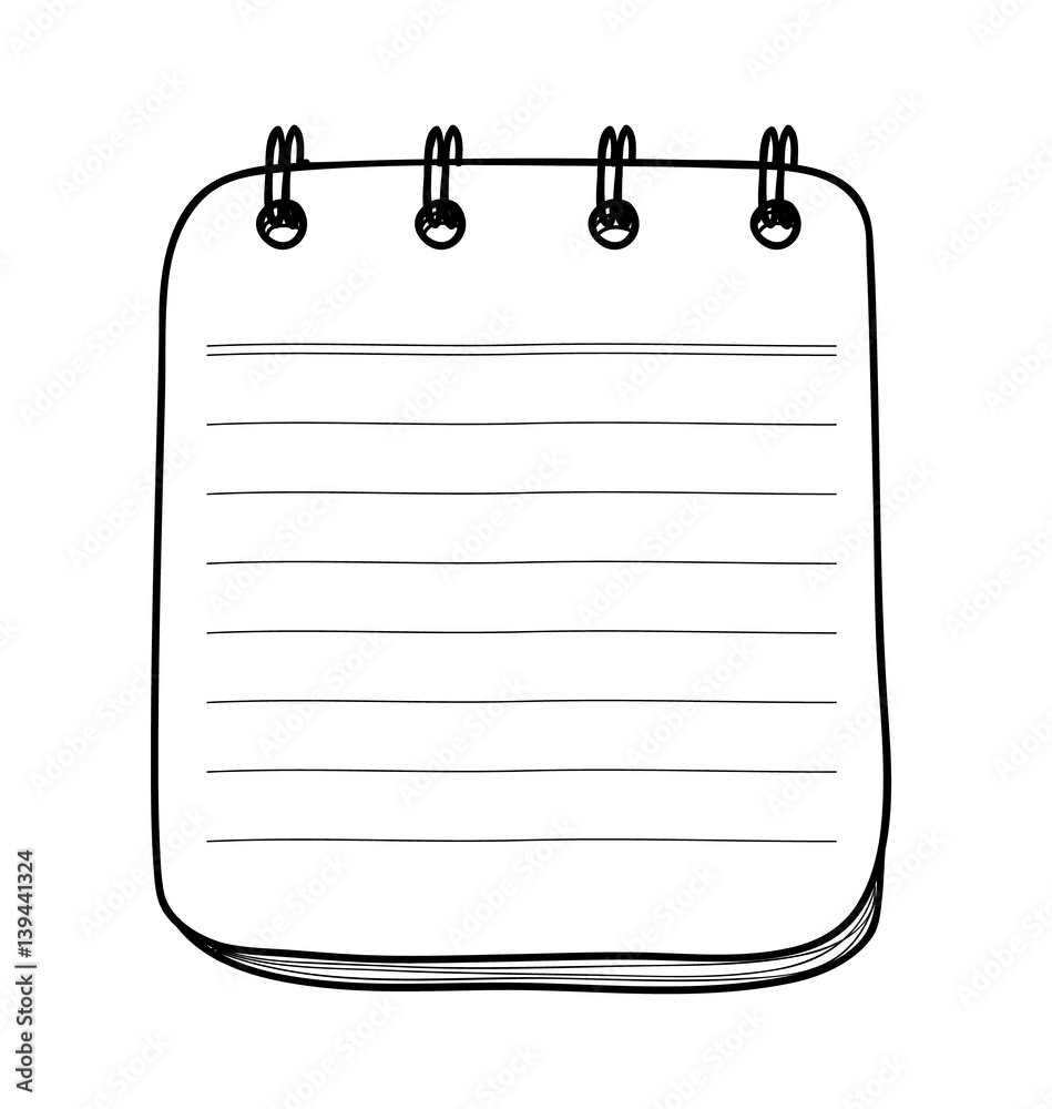 notebook line art hand drawn vector illustration
