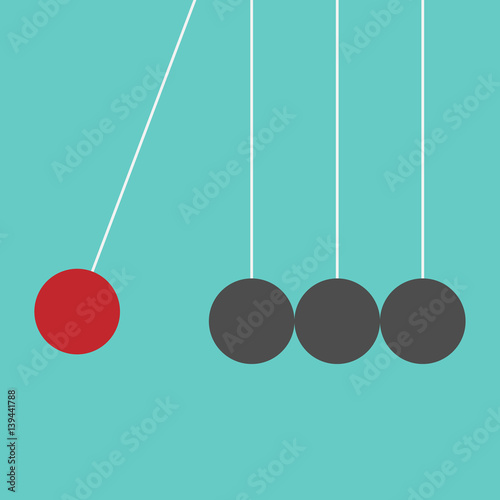 Newton cradle. Business concept of unique, power, different or leader ship