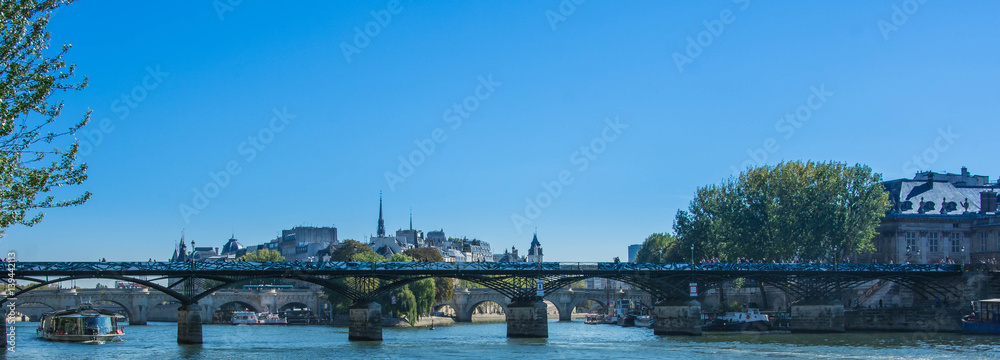 Fototapeta premium paris - panorama picture with Pont des Atrs