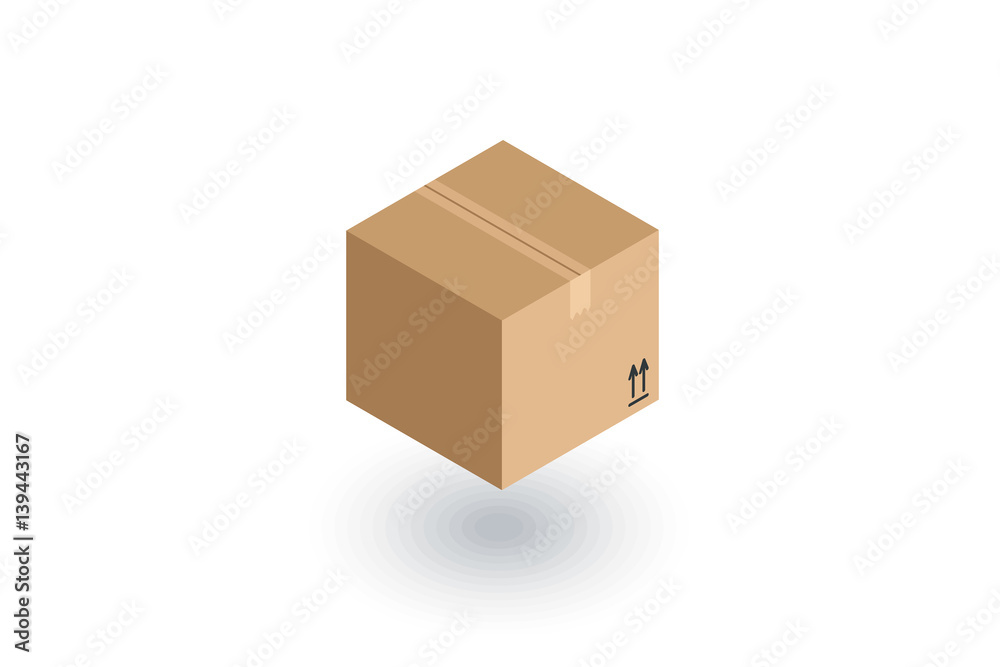 carton box whith packaging tape isometric flat icon. 3d vector colorful illustration. Pictogram isolated on white background carton box whith packaging tape isometric flat icon. 3d vector colorful illustration. Pictogram isolated on white background