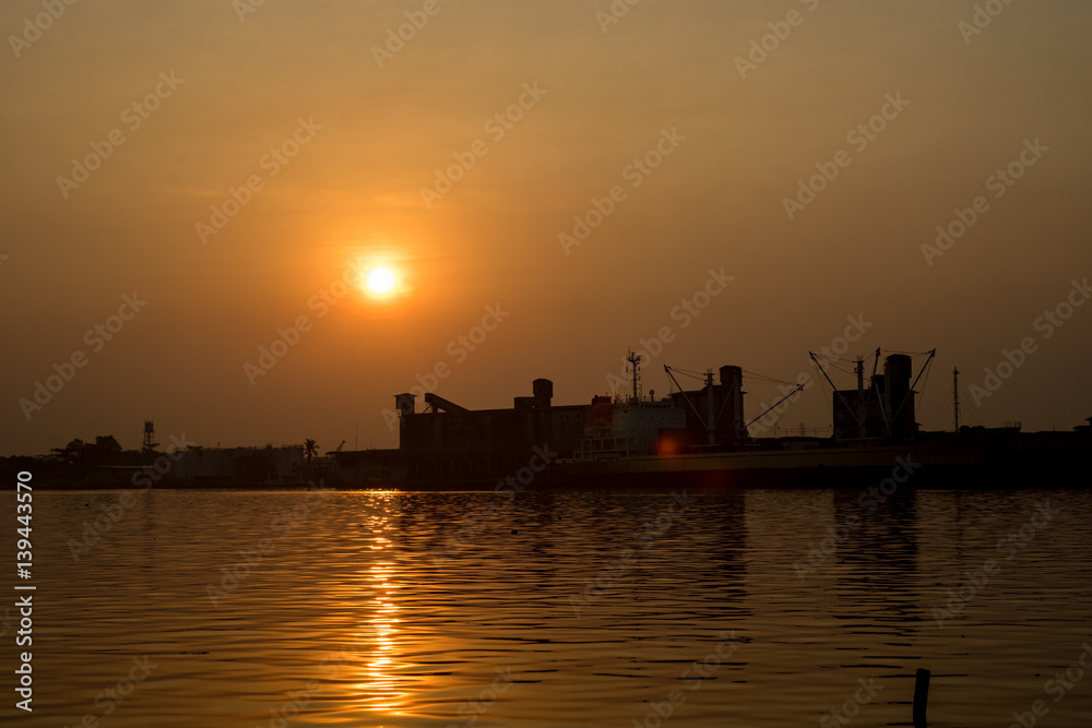 Yellow Morning Sunrise on River