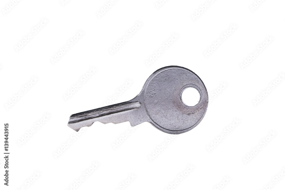 Close up of key isolated on white background Close up of key isolated on white background