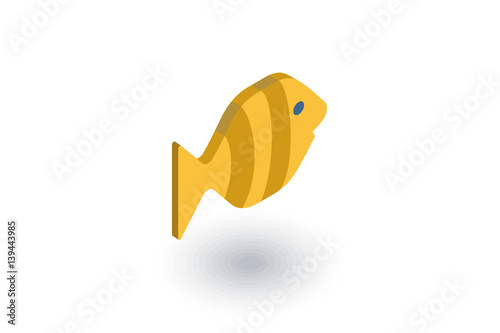 goldfish isometric flat icon. 3d vector colorful illustration. Pictogram isolated on white background