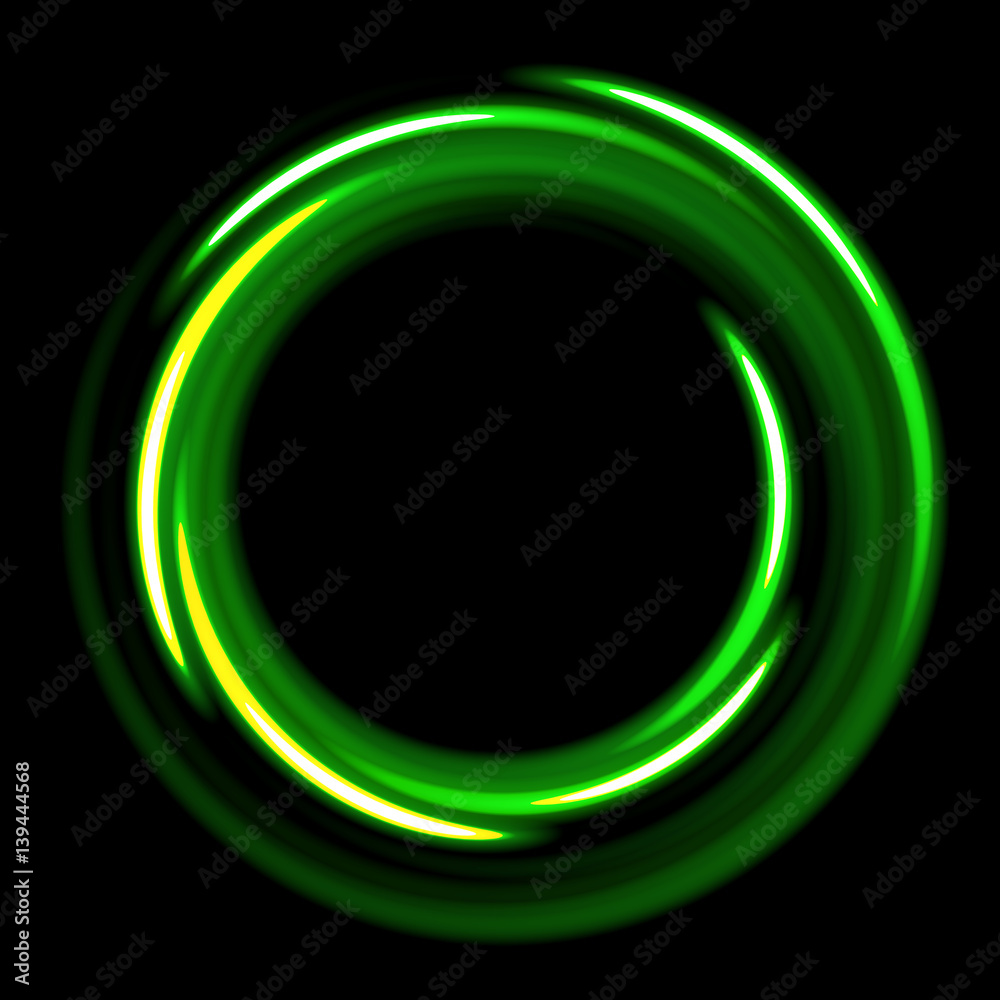 Dark template with green circles spirals Dark template with green circles spirals