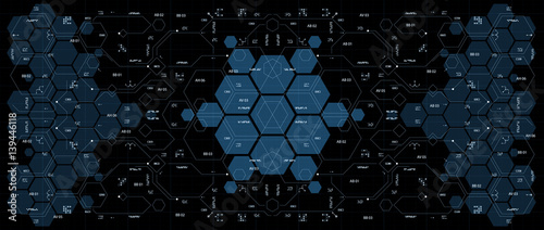 Background with futuristic user interface. Design concept with HUD elements.