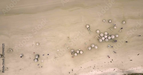Aerial view of  Moeraki Boulders in New Zealand