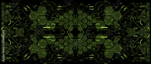 Background with futuristic user interface. Design concept with HUD elements.