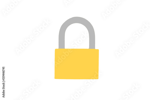 Padlock icon illustration isolated on white background
