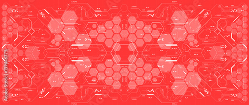 Background with futuristic user interface. Design concept with HUD elements.