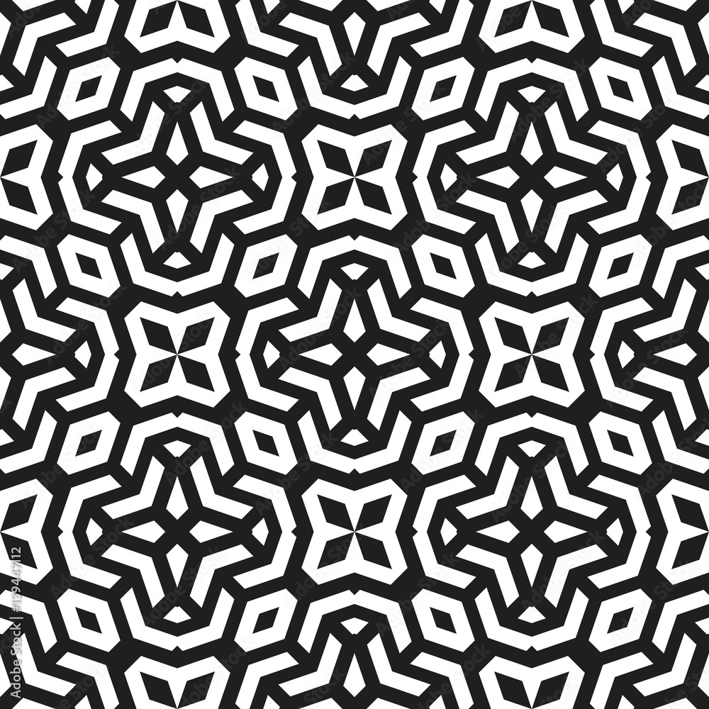 Seamless background for your designs. Modern vector black and white ornament. Geometric abstract pattern Seamless background for your designs. Modern vector black and white ornament. Geometric abstract pattern