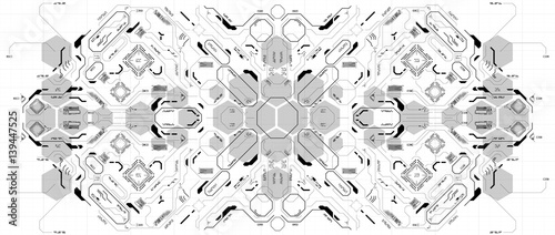 Background with futuristic user interface. Design concept with HUD elements.