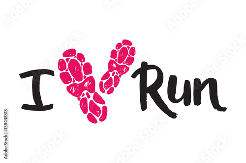 Running marathon logo jogging emblems label and fitness training athlete symbol sprint motivation badge success work isolated vector illustration.