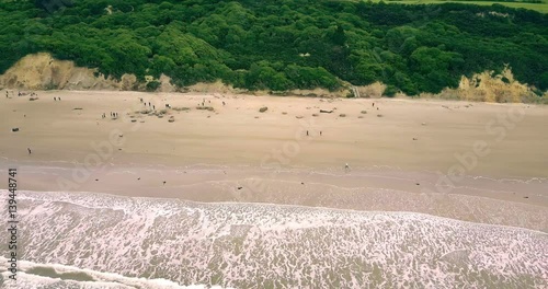 Aerial view of  Moeraki Boulders in New Zealand