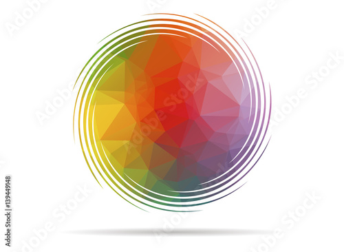 low poly abstract circle