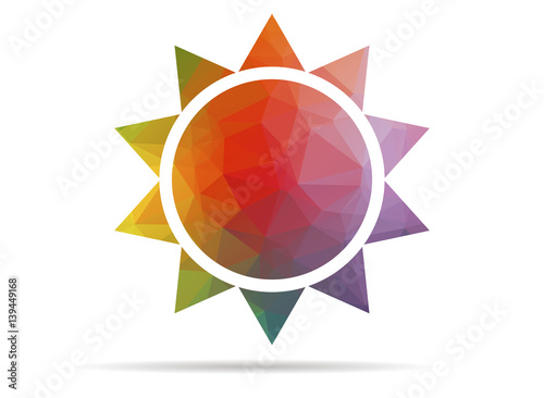 low poly abstract sun