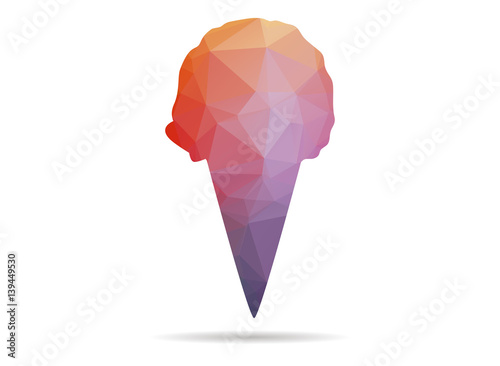 low poly ice cream cornet