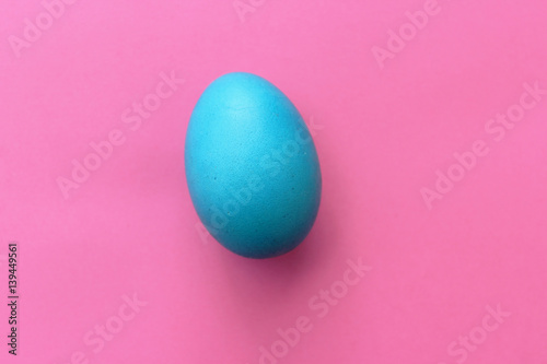 Easter egg on pink background