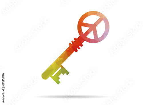 low poly key to peace