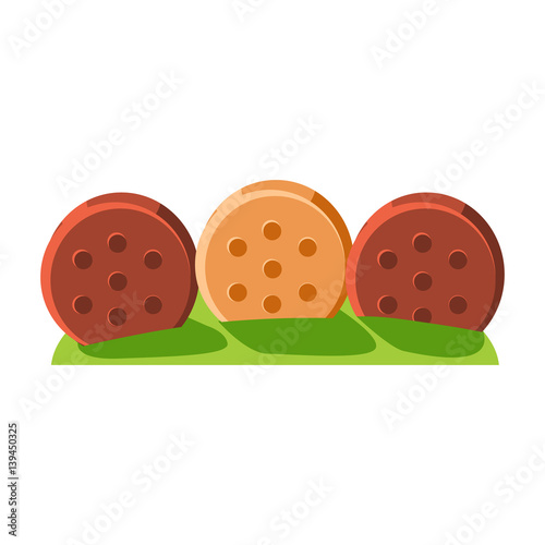 Fence Made Of Cookies, Fairy Tale Candy Land Fair Landscaping Element In Childish Colorful Design Isolated Object