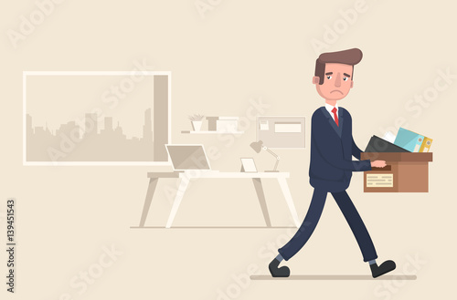 Businessman fired. JOB. FLAT.