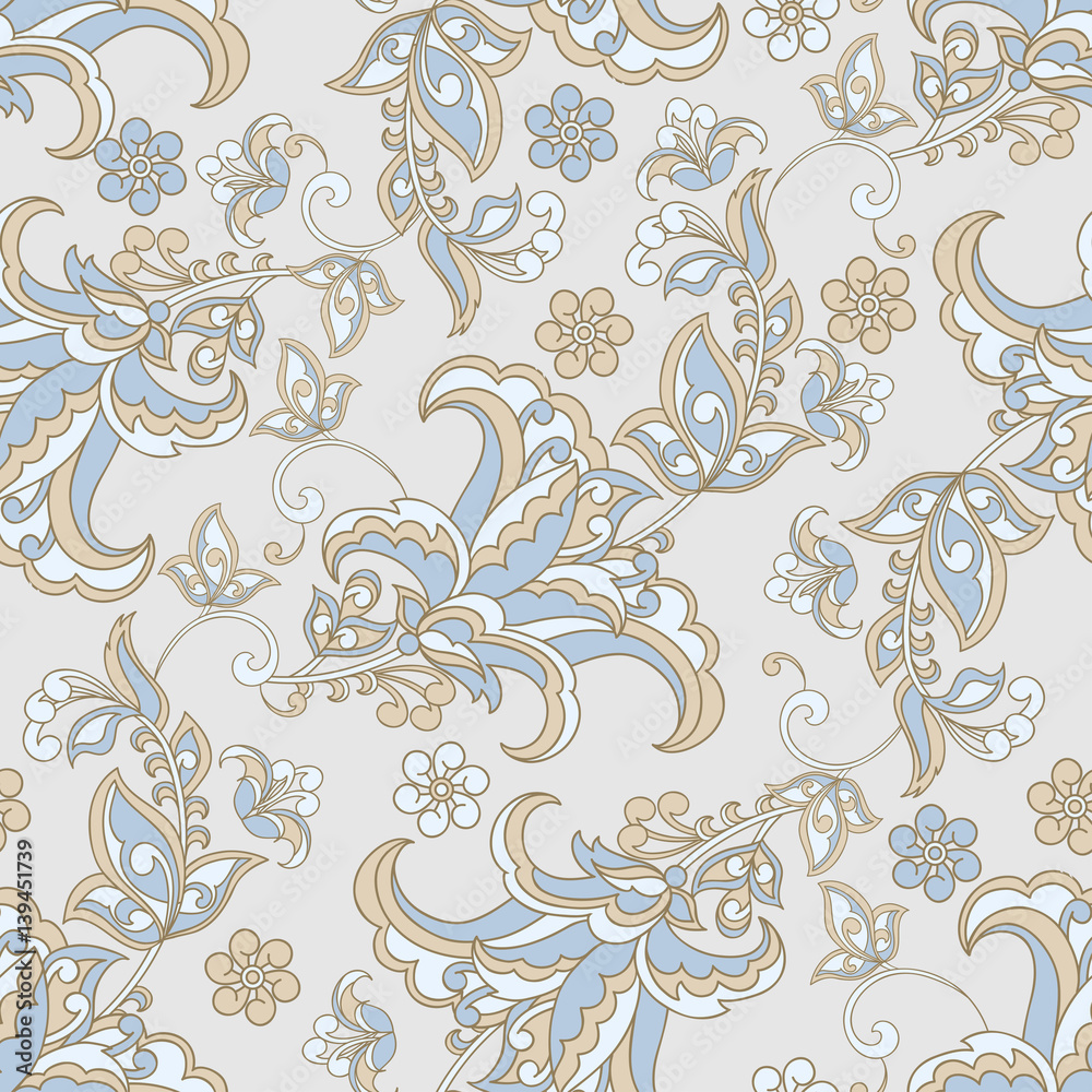 Elegance seamless pattern with flowers. Vector Floral Illustration in vintage style