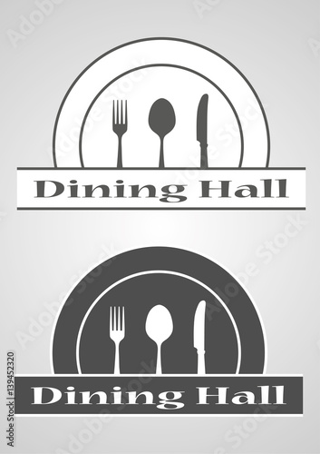 Kitchen tool.Spoon knife fork silhouette black icon vector dinning hall illustration
