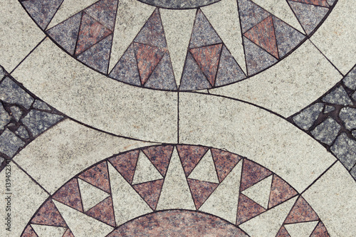 Patterned old pavement