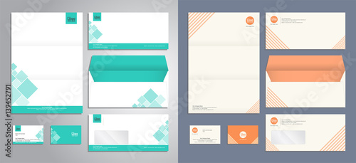 Modern stationery set pattern in vector format