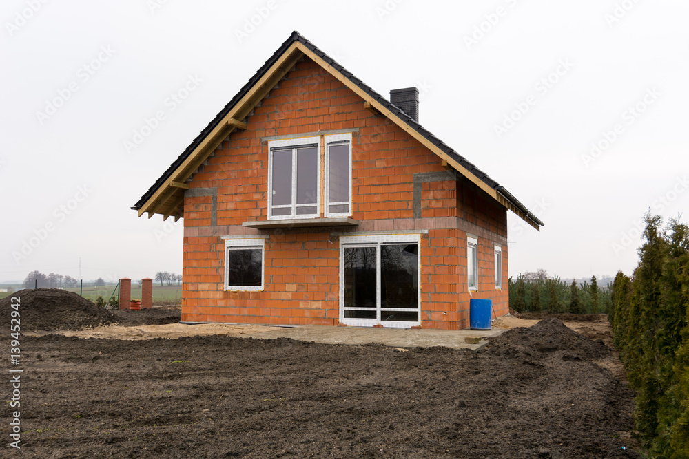 Naklejka premium dom w budowie