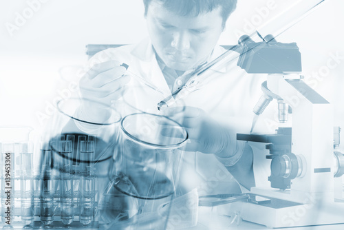Scientists and scientific equipment In the laboratory Laboratory research concept