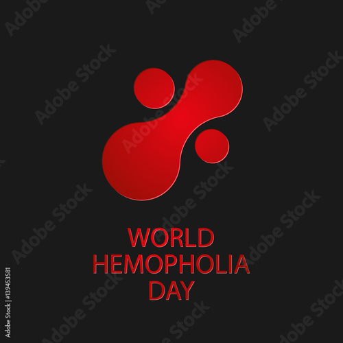 World hemophilia day. Abstract icon of blood substance on dark background. Vector illustration EPS 10.
