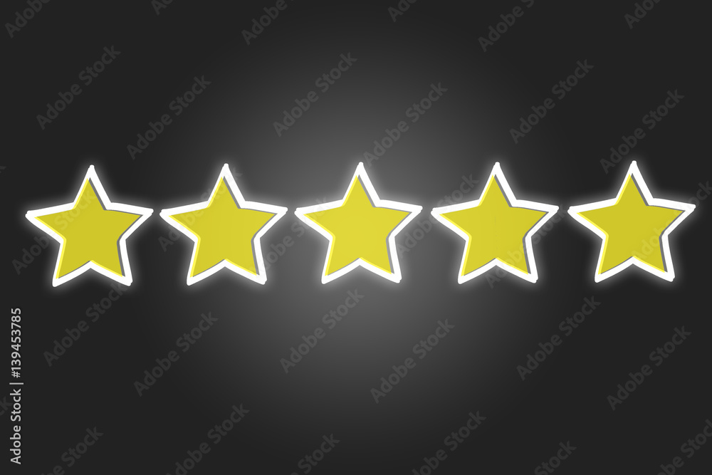 Fototapeta premium Concept of ranking stars isolated on a background - business concept