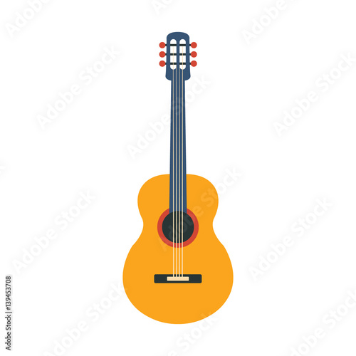 Acoustic Guitar, Part Of Musical Instruments Set Of Realistic Cartoon Vector Isolated Illustrations