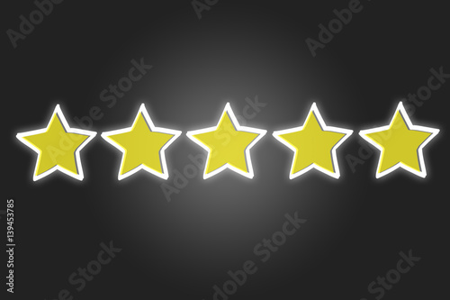 Concept of ranking stars isolated on a background - business concept