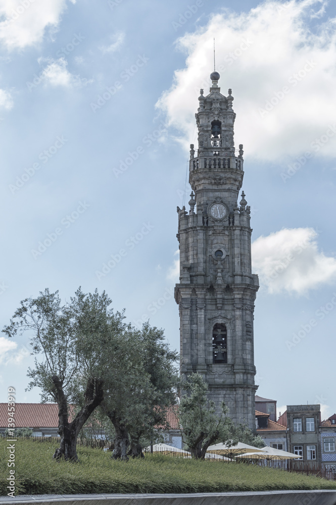 The Clerigos Tower (Torre dos Clerigos) city center in Oporto picture with no people