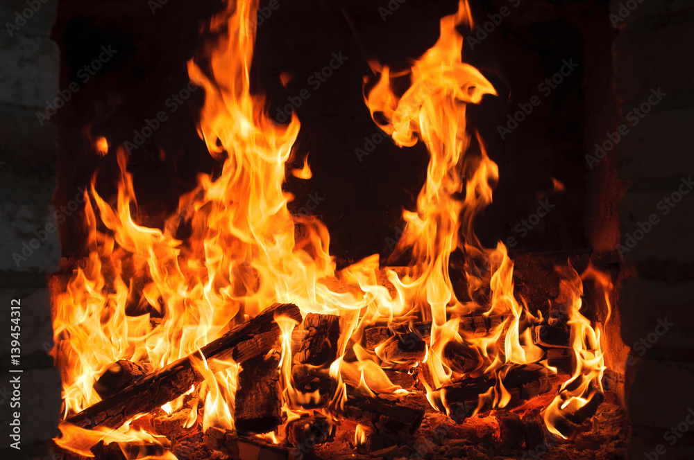 Burning camp fire with hot flames. Burning camp fire with hot flames.