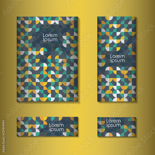 Abstract retro background with multicolored geometric circles  shape. Vector illustration.