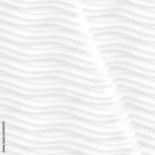 abstract pattern seamless. white texture. wave wavy modern geometric white background. interior design wall 3d vector illustration