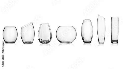Bild auf Leinwand Glass vase, collage, on isolated white background