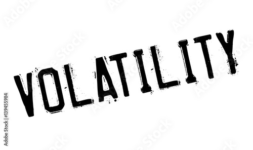Volatility rubber stamp. Grunge design with dust scratches. Effects can be easily removed for a clean, crisp look. Color is easily changed.