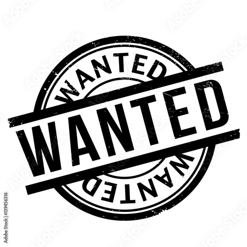 Wanted rubber stamp. Grunge design with dust scratches. Effects can be easily removed for a clean, crisp look. Color is easily changed.