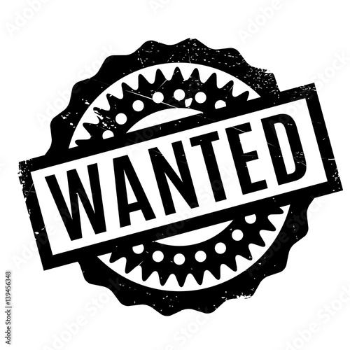 Wanted rubber stamp. Grunge design with dust scratches. Effects can be easily removed for a clean, crisp look. Color is easily changed.