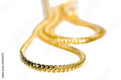 Gold necklace 96.5 percent Thai gold grade isolated on white