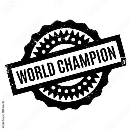 World Champion rubber stamp. Grunge design with dust scratches. Effects can be easily removed for a clean, crisp look. Color is easily changed.
