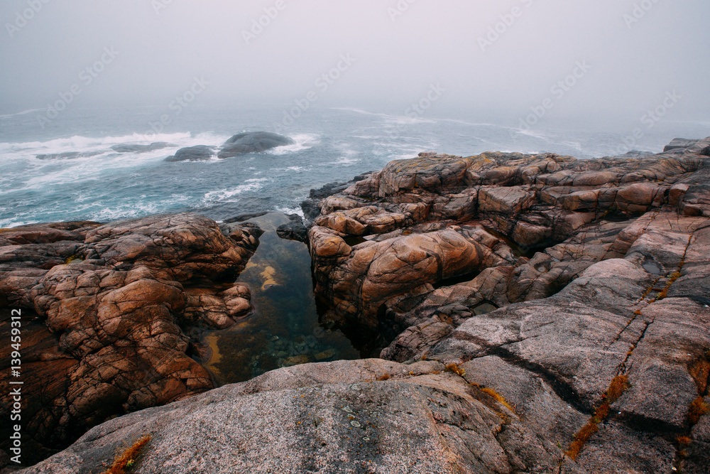 Teriberka, the Kola Peninsula, Russia. The Barents Sea, the Arctic Ocean.