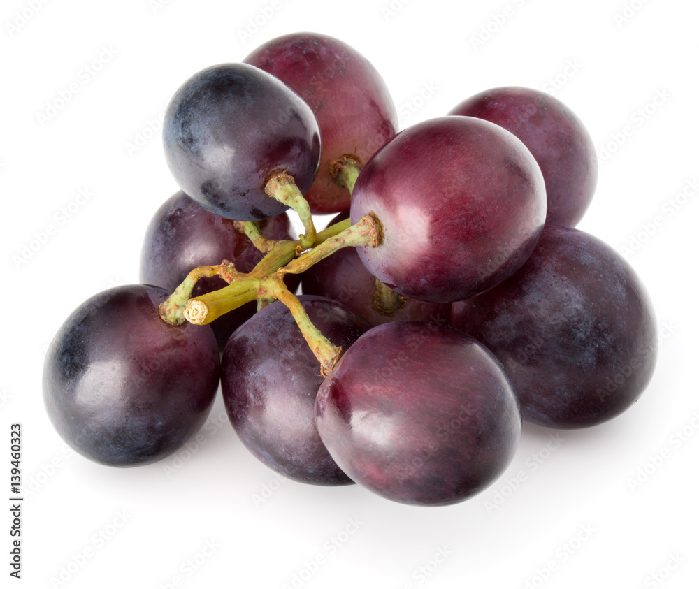 Red grape berry bunch isolated on white background cutout Red grape berry bunch isolated on white background cutout